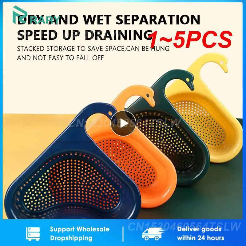

1~5PCS Kitchen Sink Filter Shelf Vegetable Fruit Drainer Basket Multifunctional Storage Rack Tools Soap Sponge Holder Kitchen