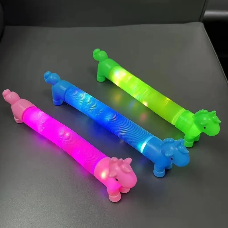 Светодиодные Пружинные трубки игрушки-антистресс светящиеся разнообразные