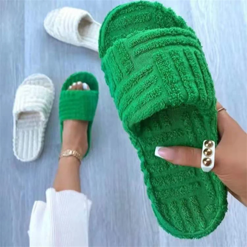 Ladies Shoes on Sale 2023 Brand Women's Sandals Faux Fur Home Slippers Fluffy Women Slippers Indoor Flip-flop Zapatos De Mujer