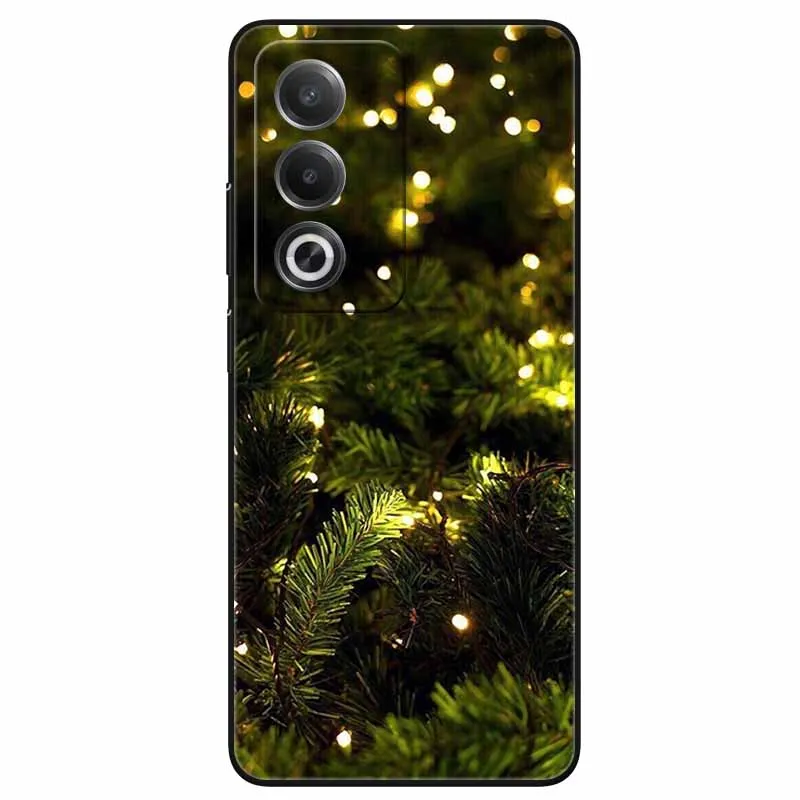 Рождественские чехлы для телефонов OPPO A80 5G чехол Снеговик силиконовый ТПУ мягкий