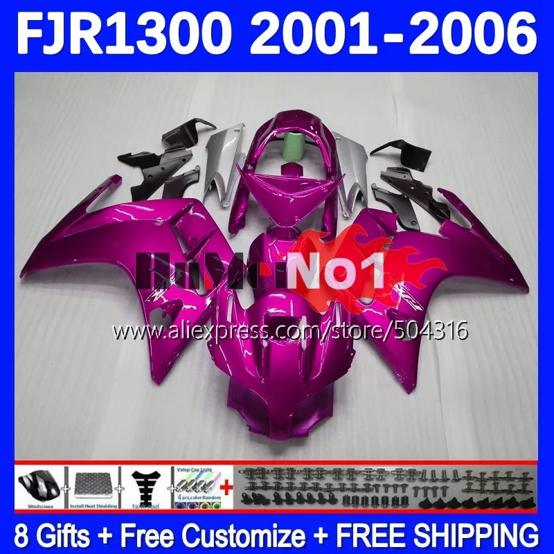 

Body For YAMAHA FJR-1300 FJR1300 glossy rose FJR1300A 01 02 03 05 06 158MC.12 FJR 1300 A C 2001 2002 2003 2004 2005 2006 Fairing