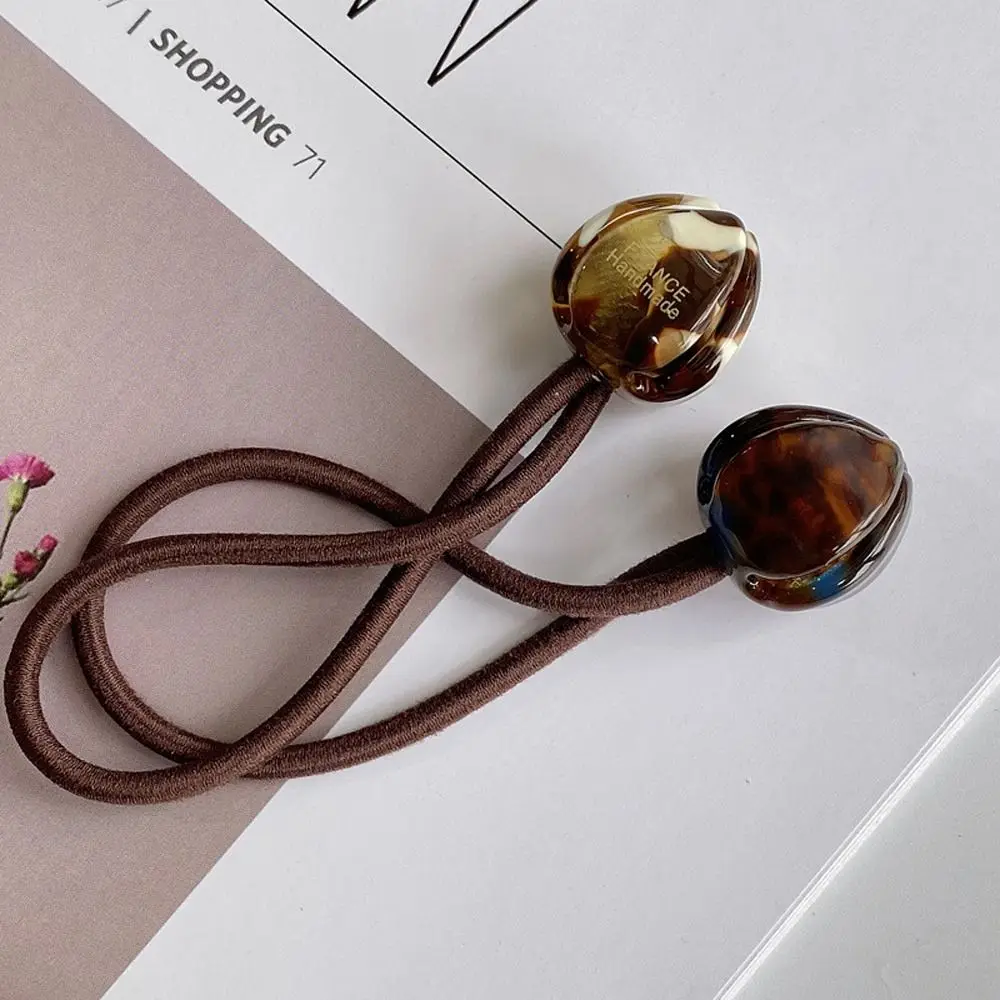 

Flower Retro Girls Headdress Leopard High Horsetail Hair Rope French Tulip Scrunchies Hair Rubber Bands Women Hair Band