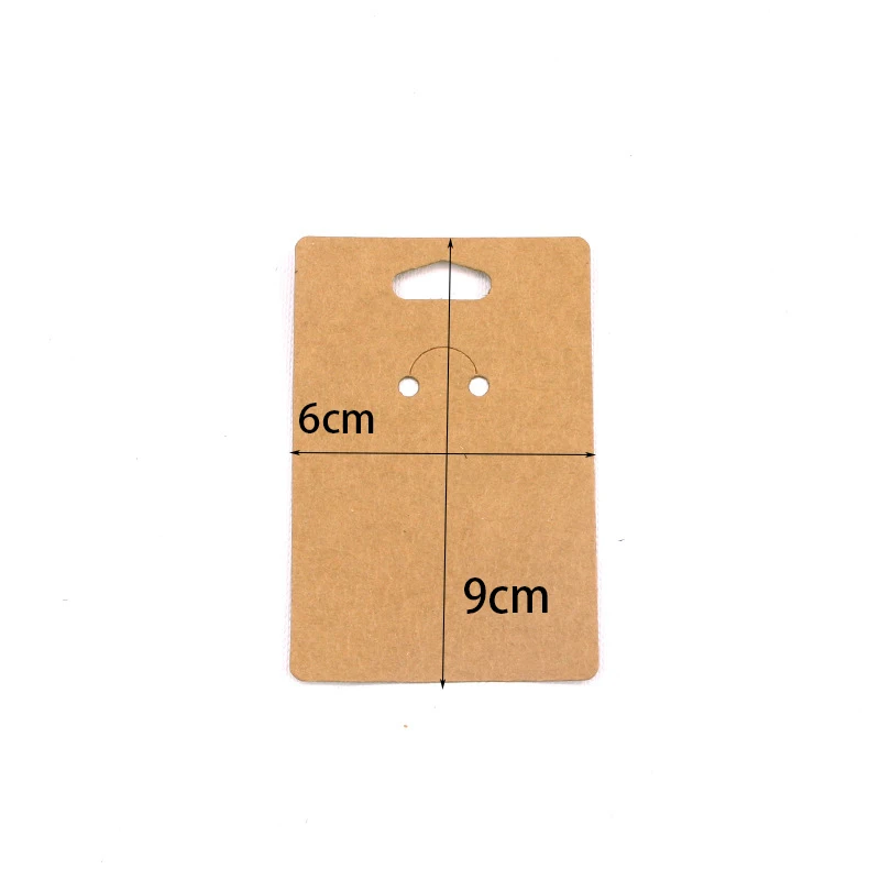 50Pcs 6x9cm Brown Paper Jewelry Keychain Cards Holder Display DIY Stand Bag Small Business Necklace Cardboard Retail Price Tags images - 6