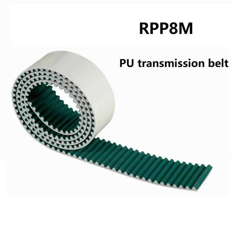 

RPP8M Open Belt Transmission Belt Polyurethane for Belt Drive Garage Opener Lift Elevator Door Belt White Color Coated Fabric