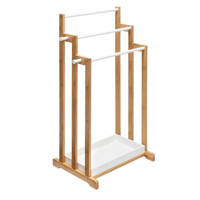

3-Tier Bamboo Towel Rack, White
