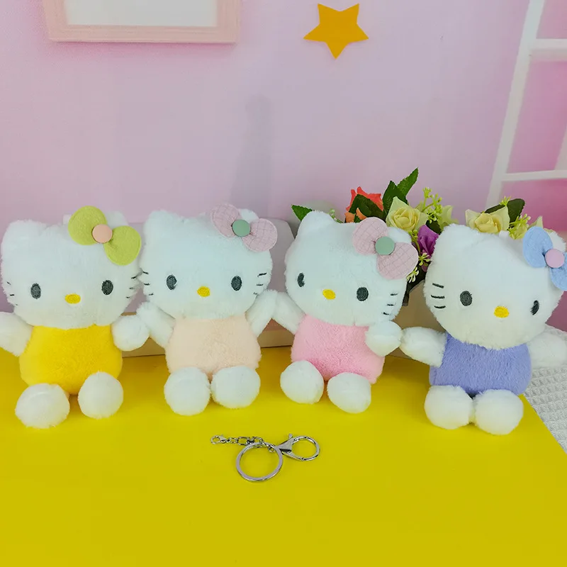 

Kawaii Sanrio Hellokitty Kt Cat Plush Keychain Student Bag Pendant Children's Plush Doll Toy Car Keychain Doll Pendant Gift Toy