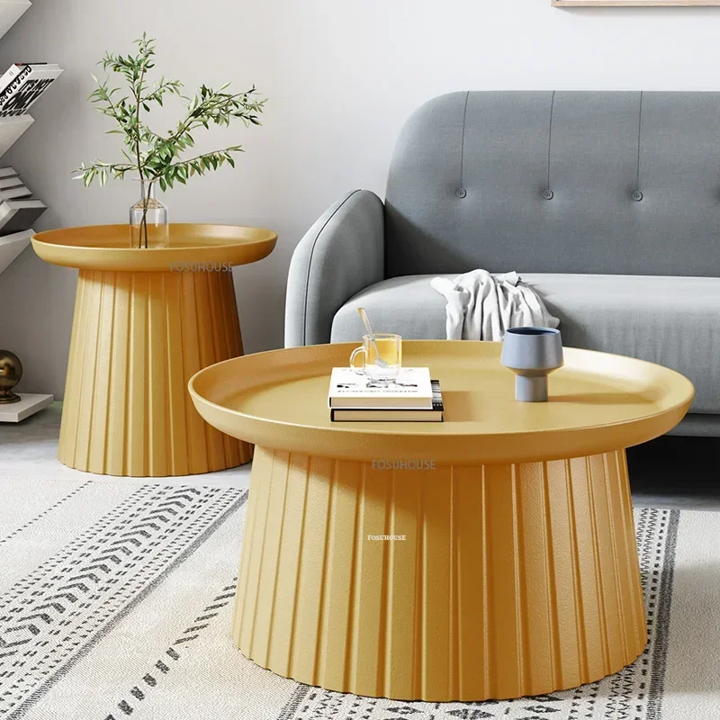 Nordic Plastic Coffee Table Living Room Furniture Home Small Apartment Multifunctional Simple Round CN