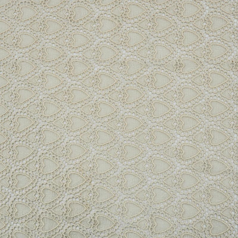 Персиковое сердце чистого хлопка Водорастворимая кружевная Ткань Для платья