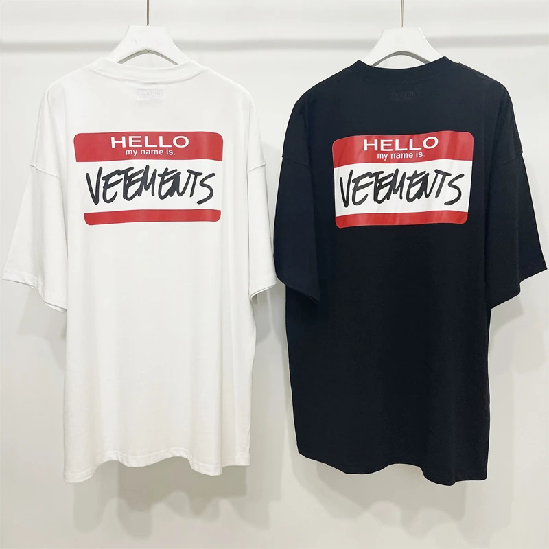 

Hello My Name Is Vetements T Shirt Men 1:1 Best Quality Oversize Women T-shirt VTM Short Sleeve Tops Tee y2k