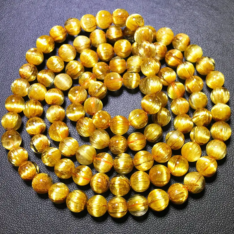 

SNQP Natural TiTanium Crystal Multi Loop Bracelet Board, Blonde Hair Crystal, Yellow Smooth Cat's EyE Stone,