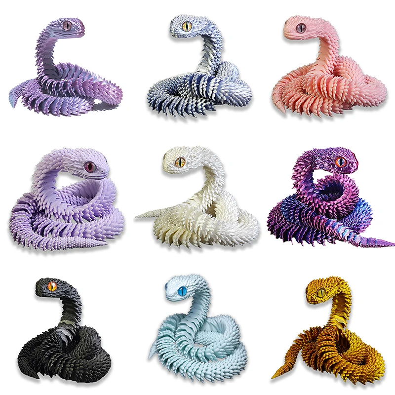 1 шт. 30 см 3D печатная модель змеи настольный орнамент в виде крутая многошарнирная