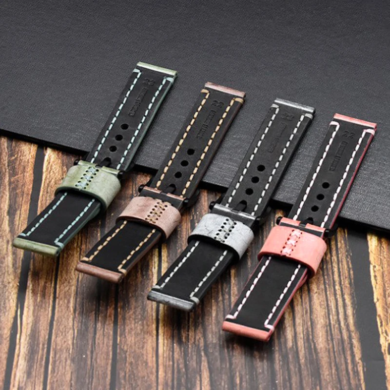 New Good quality watch strap 20 22 24 26mm watch accessories Italian leather watchbands watch bracelet for Panerai watch band