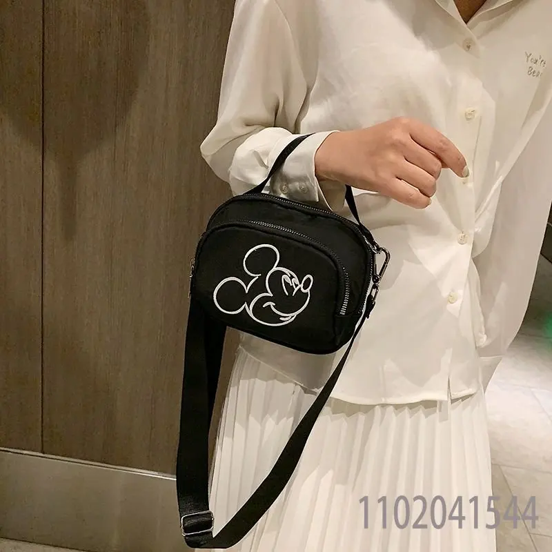 Disney Crossbody Bag for Girls Mickey Mouse Woman Handbag Nylon Fashion High Quality Durable Female Shoulder Bag