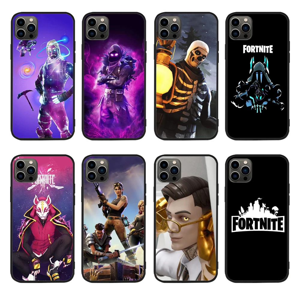 

Fortnite Pattern Phone Case For Apple iPhone 13 12 11 Pro Max Mini X XR XS Max 6 7 8 Plus Non-slip Cover