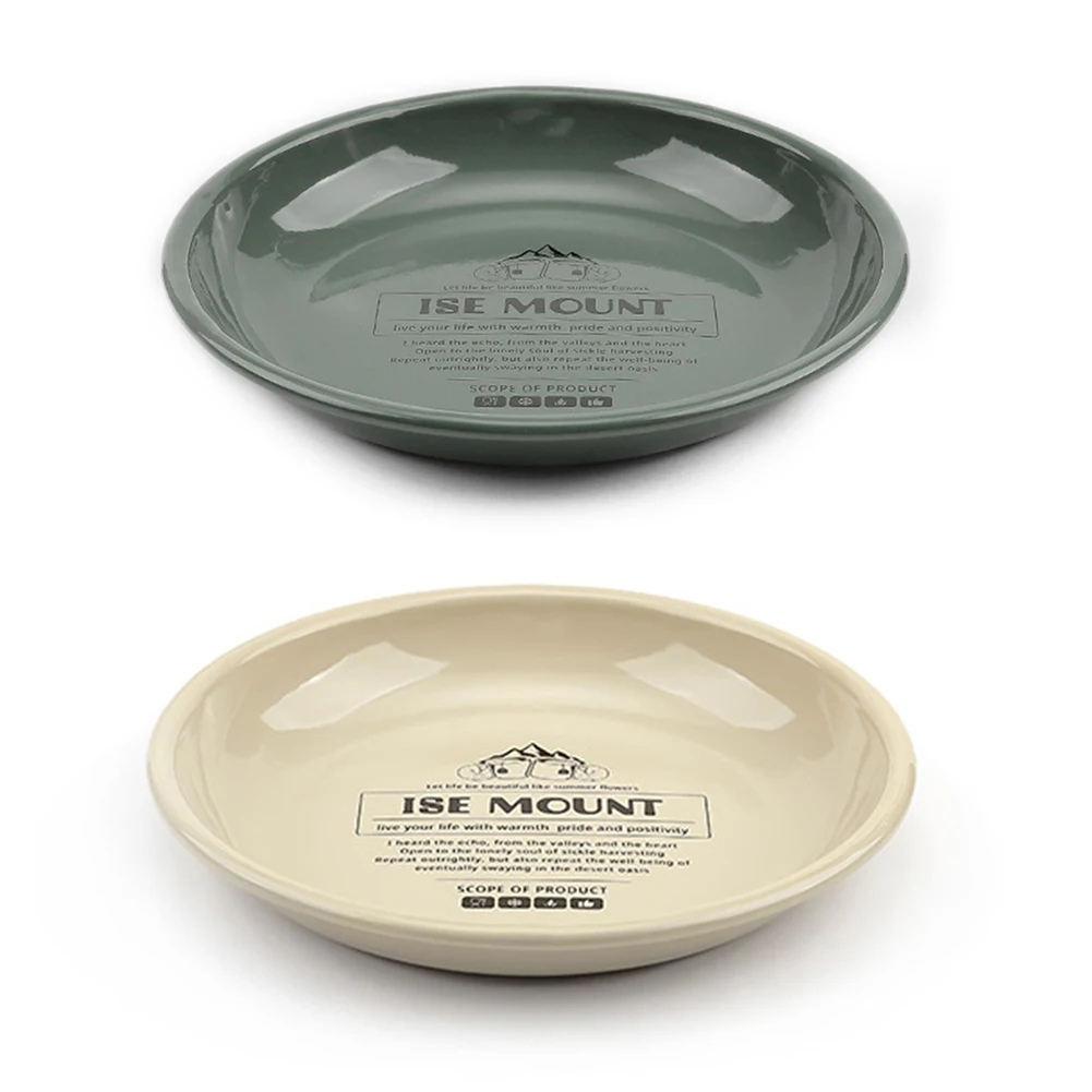 

Portable Outdoor Enamel Dinner Plate Round Large Capacity Camping Picnic Food Meat Fruit Dish Camping Accessories