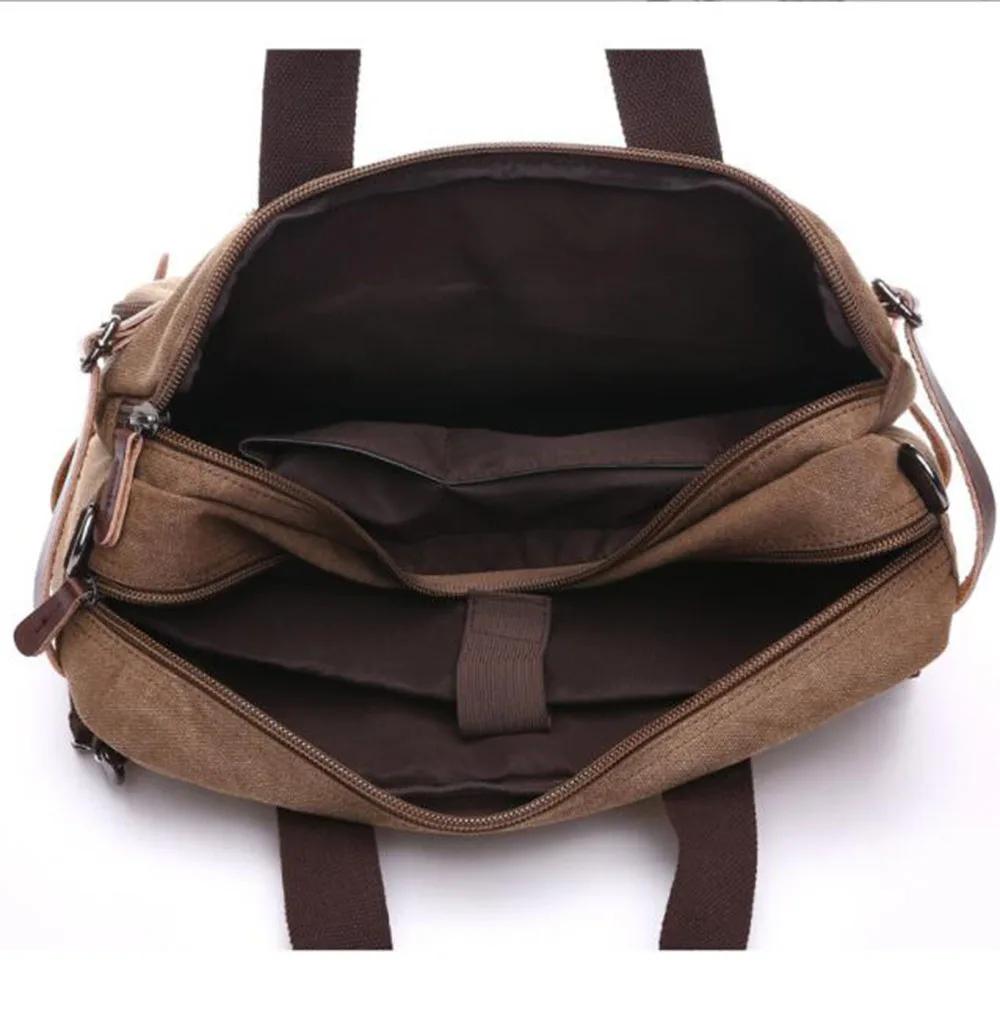 Fahionable Design Casual Men's Business  briefcase Big capacity 17inch computer laptop  Canvas  cross  shoulders tote bag