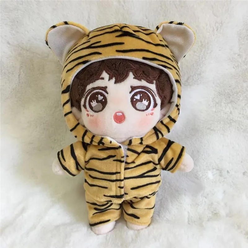 The year of Tiger Cos Suit For 20cm Plush Dolls Apron Kpop EXO 20cm doll Clothes Set  Kids Toys Baby