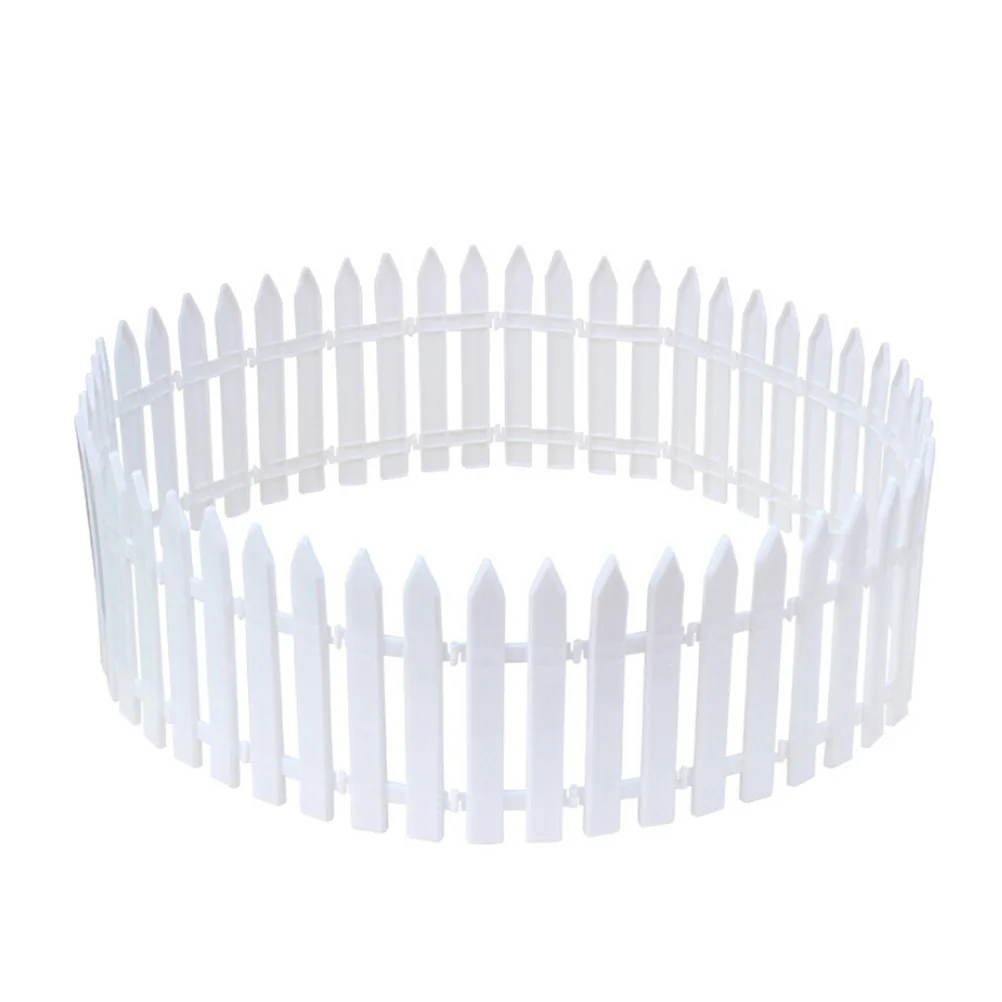 

White Plastic Picket Fence Miniature Home Garden Christmas Xmas Tree Wedding Party Decoration (25 Pieces) Border For