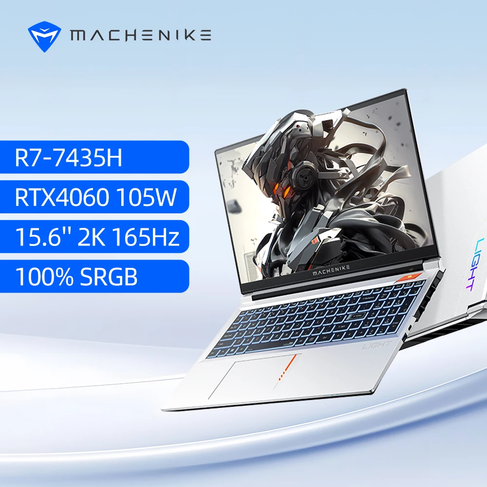Ноутбук Machenike Light 15 Pro R7-7435H RTX4060 15,6 дюймов 2K 165 Гц ...