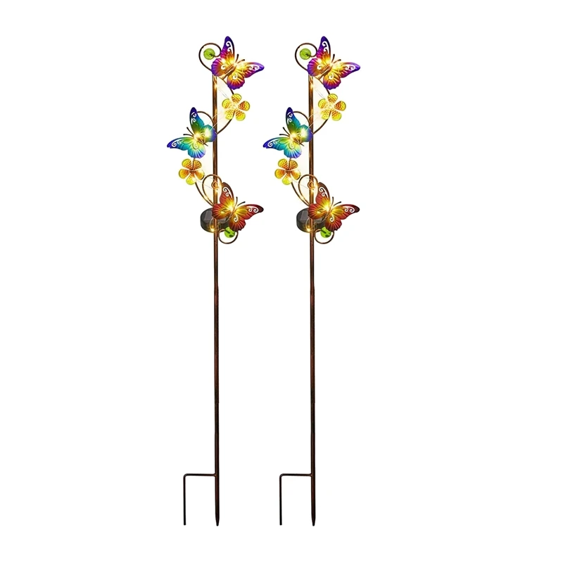 

Solar Garden Light 2 Pack Butterfly Solar Outdoor Lights Waterproof IP 44 Butterfly Garden Stake For Garden, Lawn