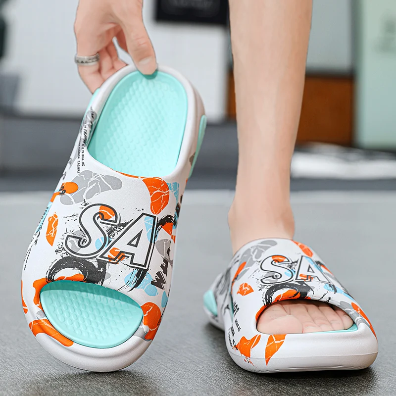 Сандалии мужские на толстой платформе Нескользящие мягкие пляжные для улицы и