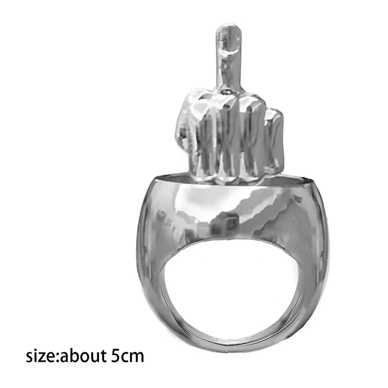 Funny Middle Finger Pop-Up Ring Prank Gift Stress Relief Interactive Mood Expressing