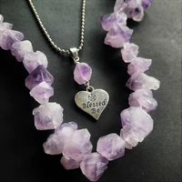 new hot selling love pendant purple stone pendant accessories necklace pendant gifts for loved ones