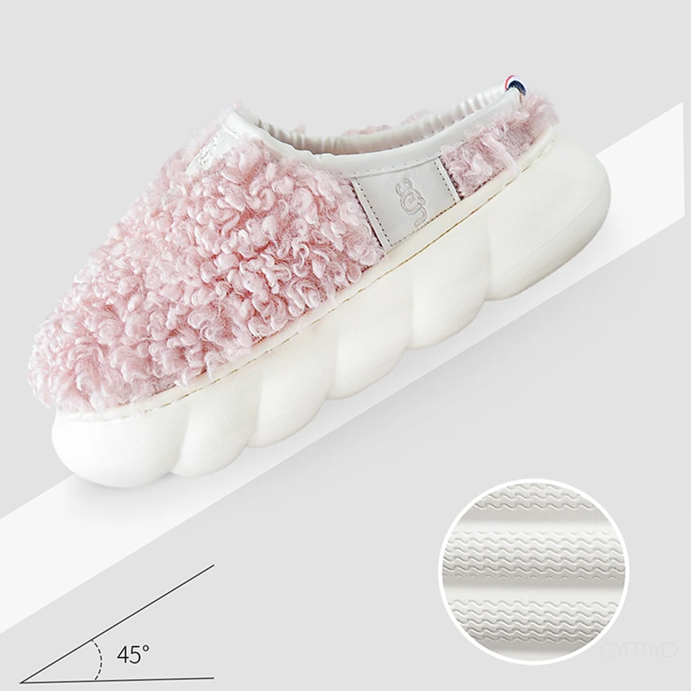 Plush Slippers for Women Indoor Light Soft Platform Winter Home Slippers Female Concise Indoor Furry Slip on Comfortable Fashion