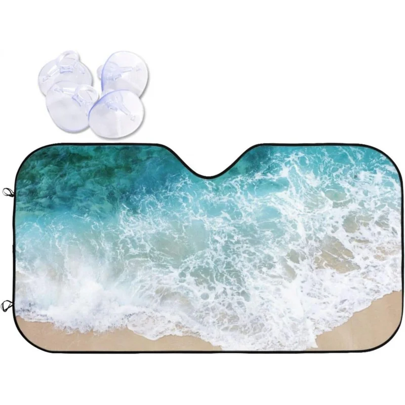 

Солнцезащитный козырек для лобового стекла Sea Ocean Wave для автомобилей, внедорожников, грузовиков, автомобильные солнцезащитные козырьки, охлаждающий тепловой козырек для вашего автомобиля 55x30 дюймов