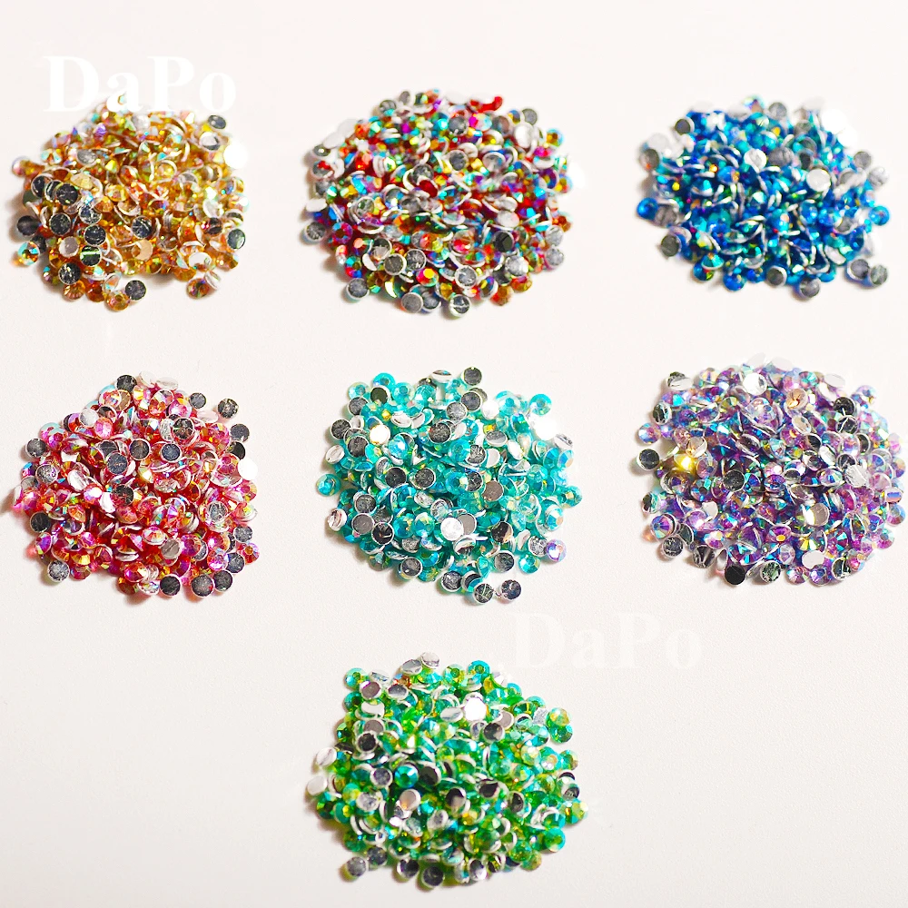 

2 мм, 10000 шт., высококачественные акриловые цветные 3D блестящие бриллианты AB с плоской задней поверхностью для творчества, декоративные драгоценные камни для ногтевого дизайна