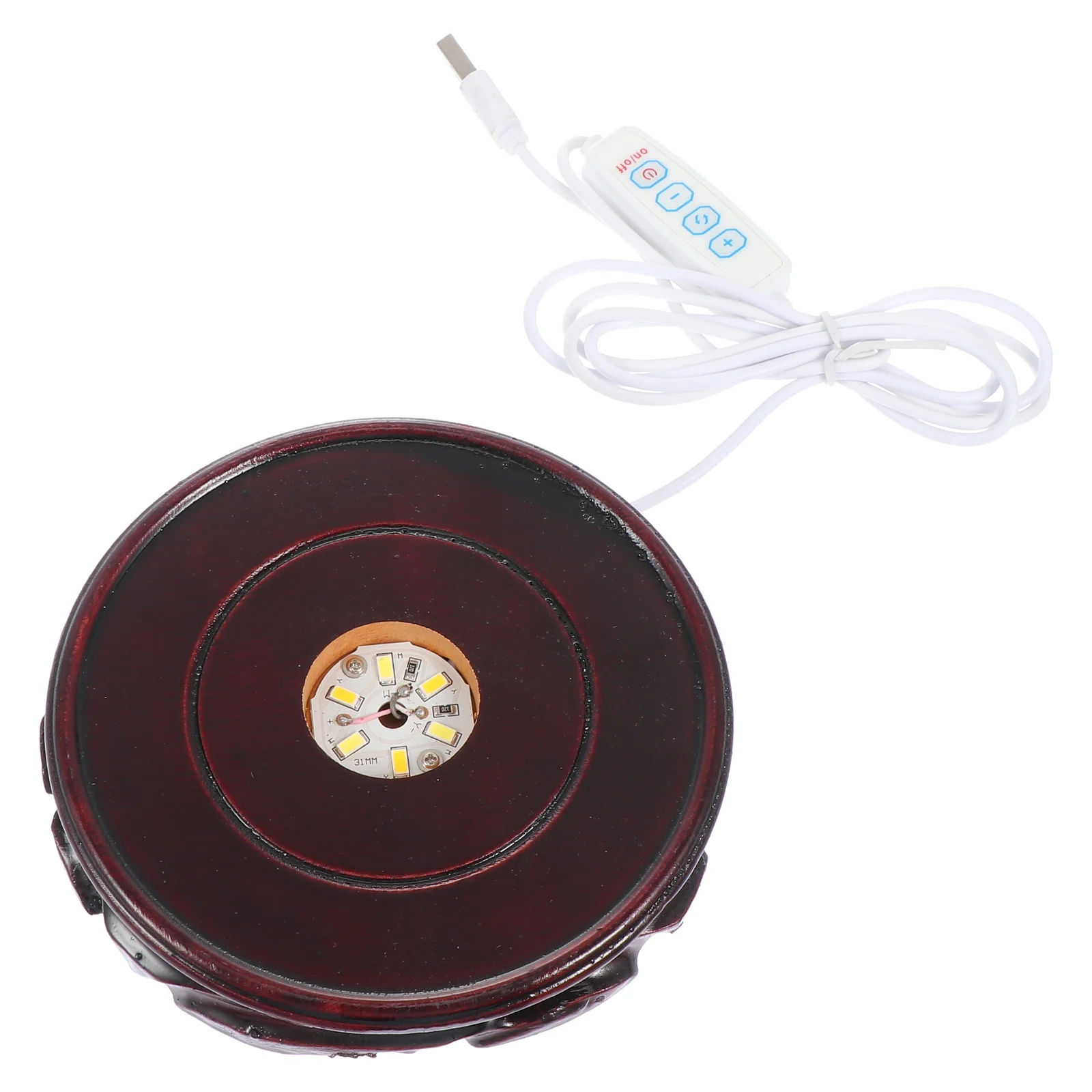 

Display Base Stand Led Crystal Light Crystals Balls Merchandise Wooden Sphere Color Show Lighted Plate