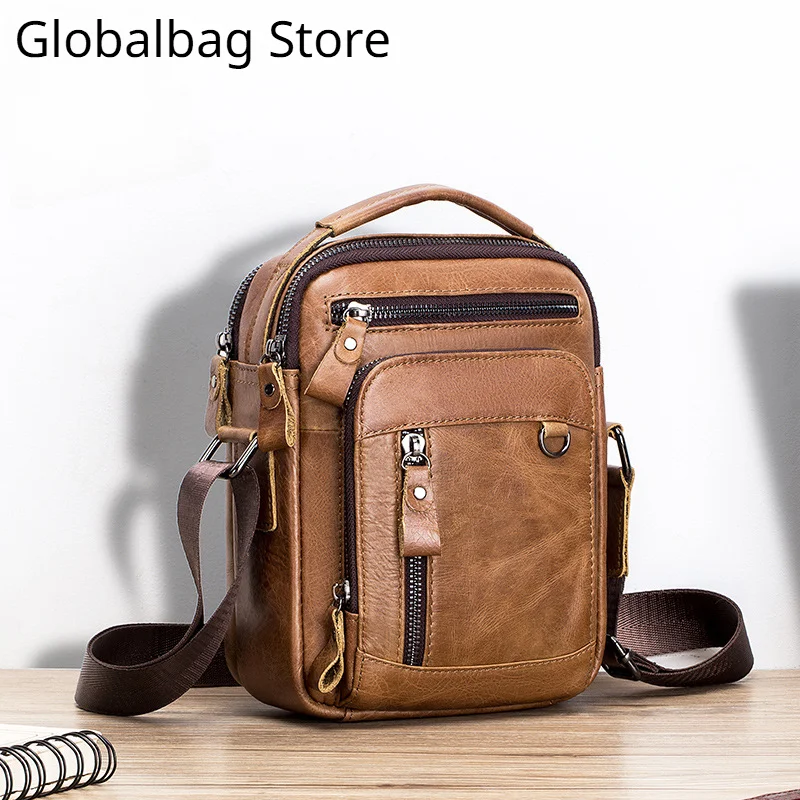 Brand 100% Genuine Leather Men's Shoulder Bags Messenger Bag for Men Crossbody Bags new Small Man Designer Handbag Bolso Male