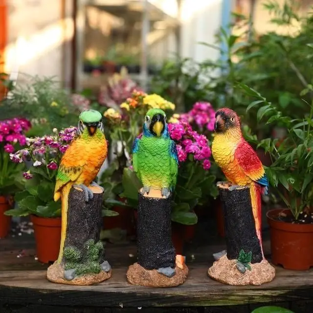 Creative Simulation Parrot Resin Statue Ornaments Outdoor Garden Courtyard Sculpture Decoration Home Model Room Figurines Crafts