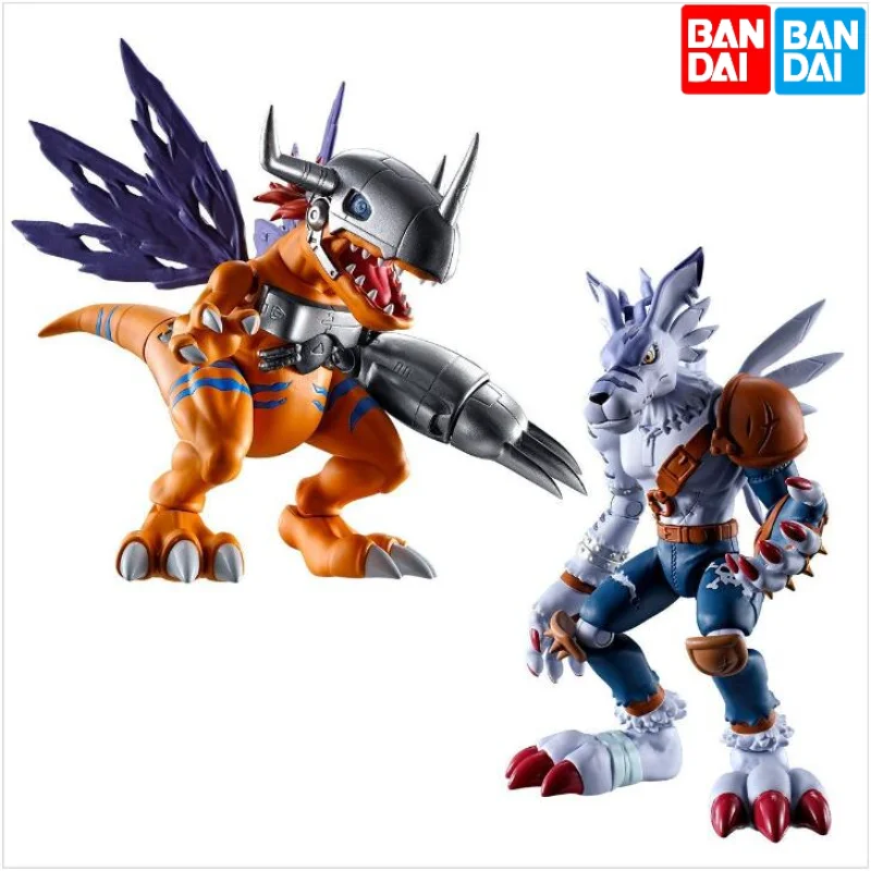 

Original Bandai Candy Food Digimon Adventure Palmar Series Metal Greymon Were Garurumon Anime Figure Model Toys Gifts Collection