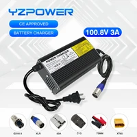 YZPOWER 100.8V 3A Lithium Battery Charger Suitable for 88.8V 24S lithium battery packAluminum housing and optional plug