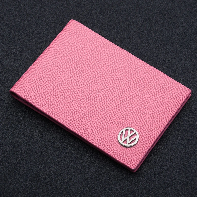 Car Driver's License Leather Passport Cover For Volkswagen Langyi Credit Id Card Holder Tarjetero Porte Monnaie Femme For Vw Car