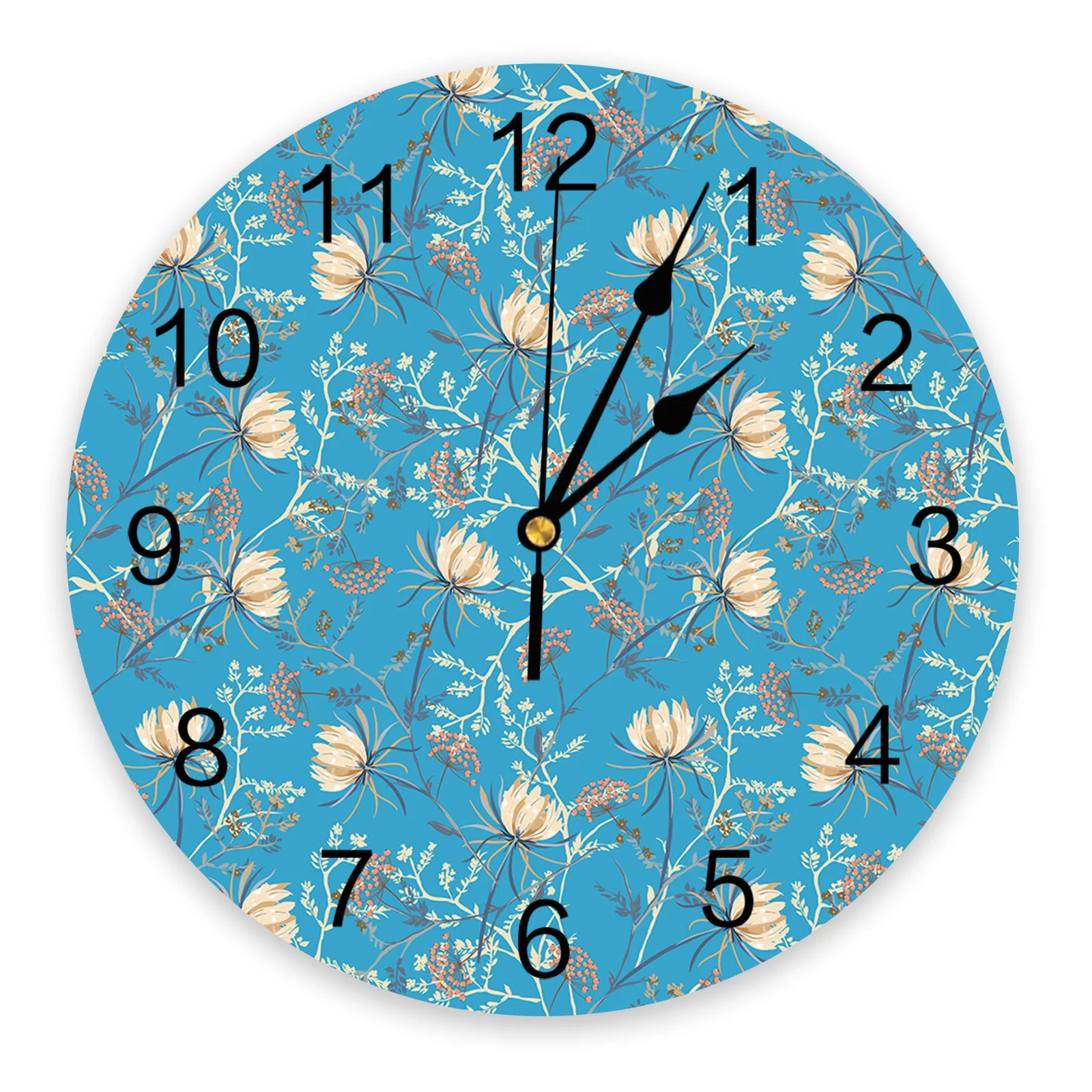 

Винтажные настенные часы с цветами, снежинками, растениями, фруктами, современный дизайн, украшение для гостиной, часы, бесшумные настенные ...