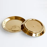 european luxury plated gold ceramic plate tableware round small dish dessert dish small tray bottom dish dessert plate
