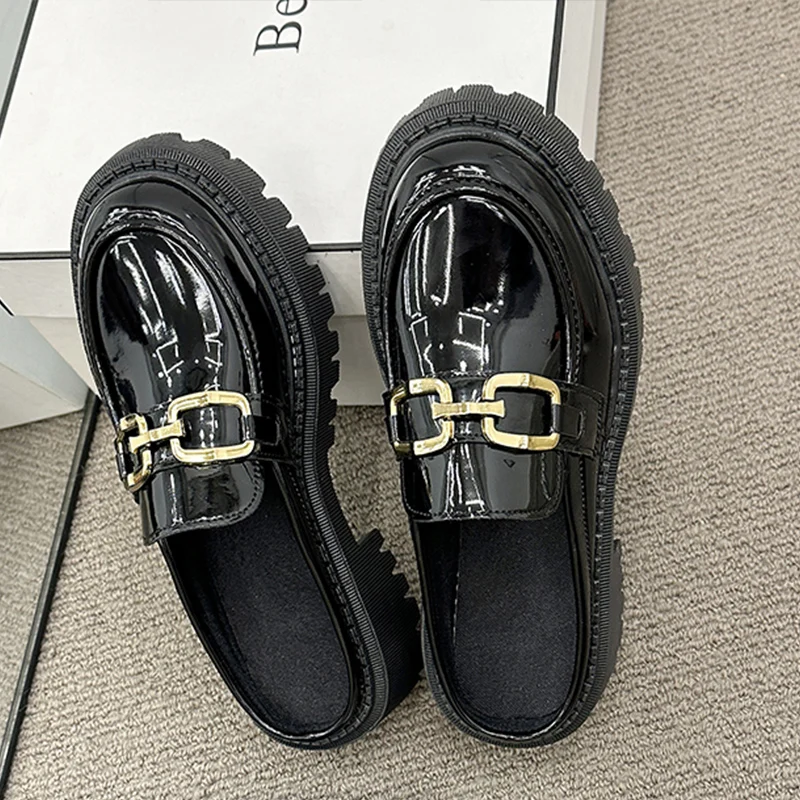 

Женские Туфли Мэри Джейн, туфли-оксфорды Muller на платформе и среднем каблуке с цепочкой, Классические сандалии для студенток, Униформа, женские туфли, лето 2023