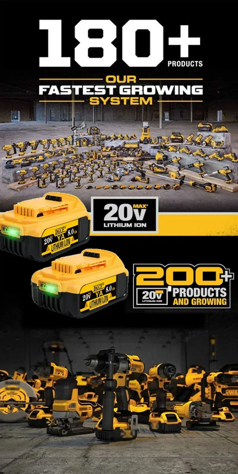Литий-ионный аккумулятор для Dewalt DCB180 DCB181 DCB182 DCB201 DCB206