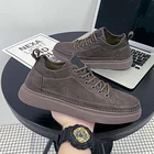 Мужские кроссовки из искусственной кожи, повседневные, на шнуровке, низкие, Нескользящие, модная спортивная обувь для прогулок