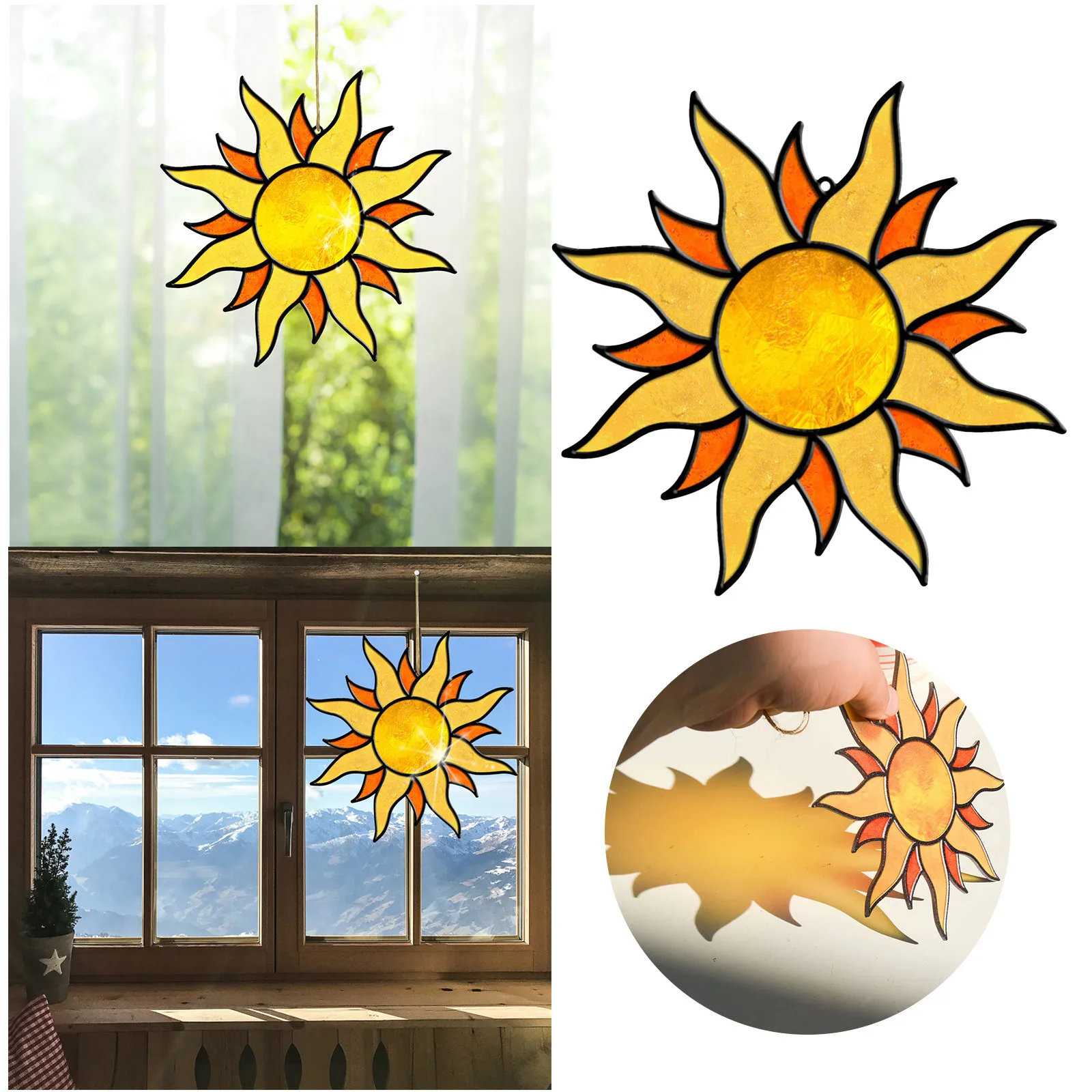 

Подвесной акриловый светильник Sun, отражающий домашний декор, забавный подарок для украшения окон