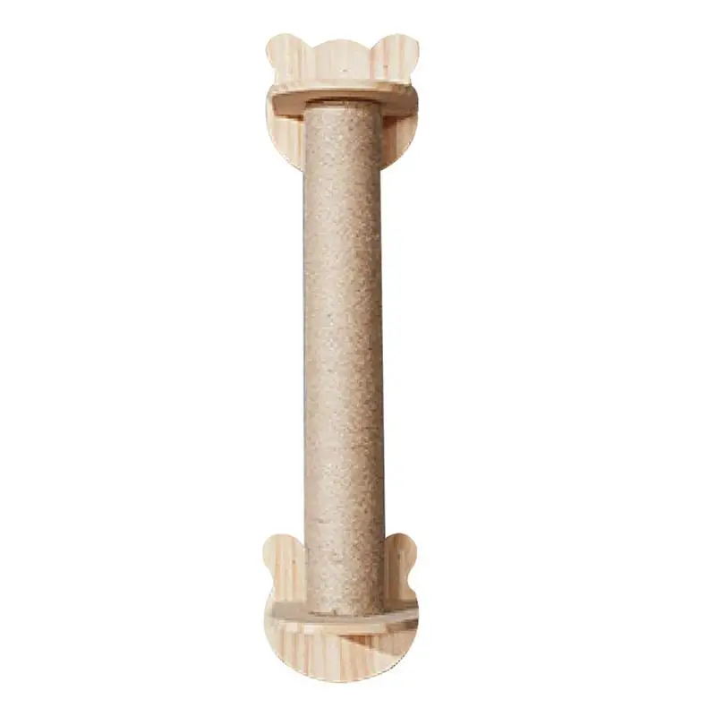 

Cat Scratching Post Wall Mounted Solid Wooden Wall-Mounted Cat Toy With Mounting Screw Wall Cat Scratcher Shelf For Hemp Rope