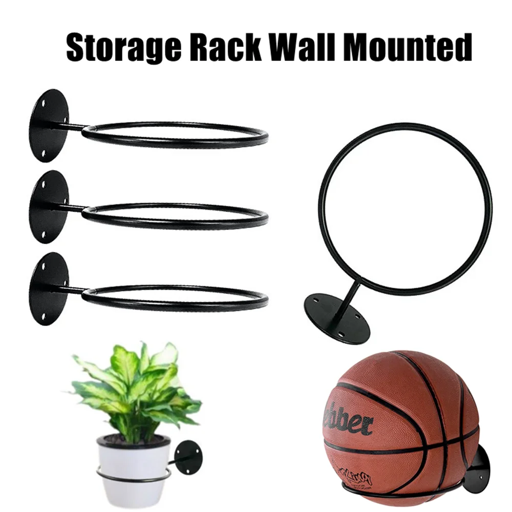 Wall Mounted Basketball Storage Rack Iron Multi-purpose Football Ball Holder Hat Storage Space Saving Hanging Rack Room Decor