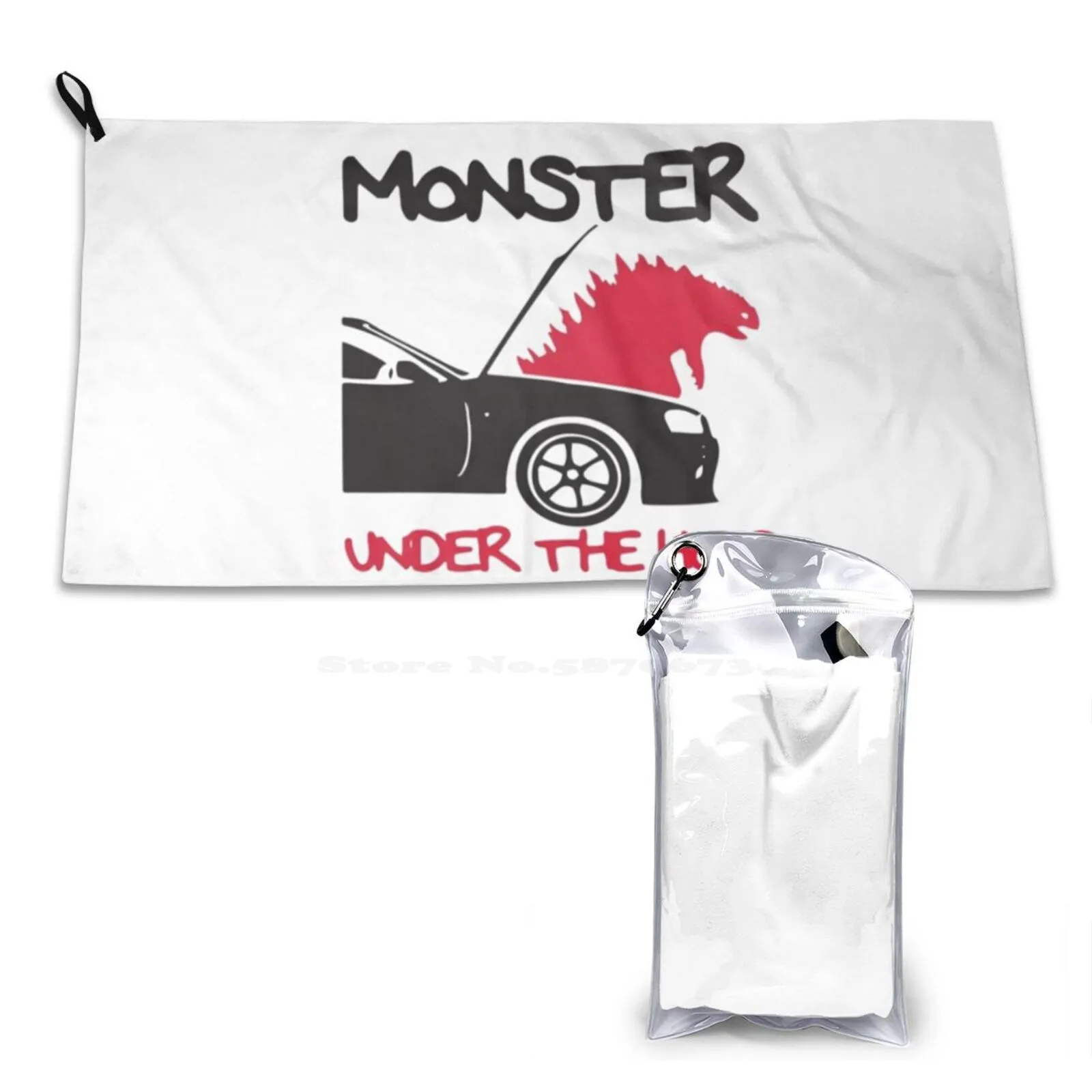 Monster Unter Der Haube 3D Print Pattern Мягкое полотенце Skyline Gtr Gtt R32 R33 R34 R35 Kappe Macht Tier