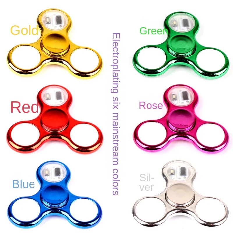 

Explosions Decompressed Crystal Luminous Fingertip Gyro Plating Palm Rotating Finger Gyro Children's Reaction Toy