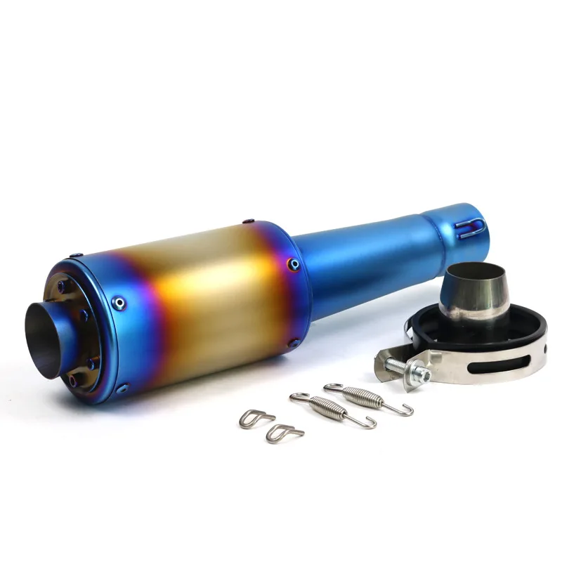 

Motorcycle sports car 51mm exhaust pipe stainless steel round convex mouth gun barrel extended universal tail section