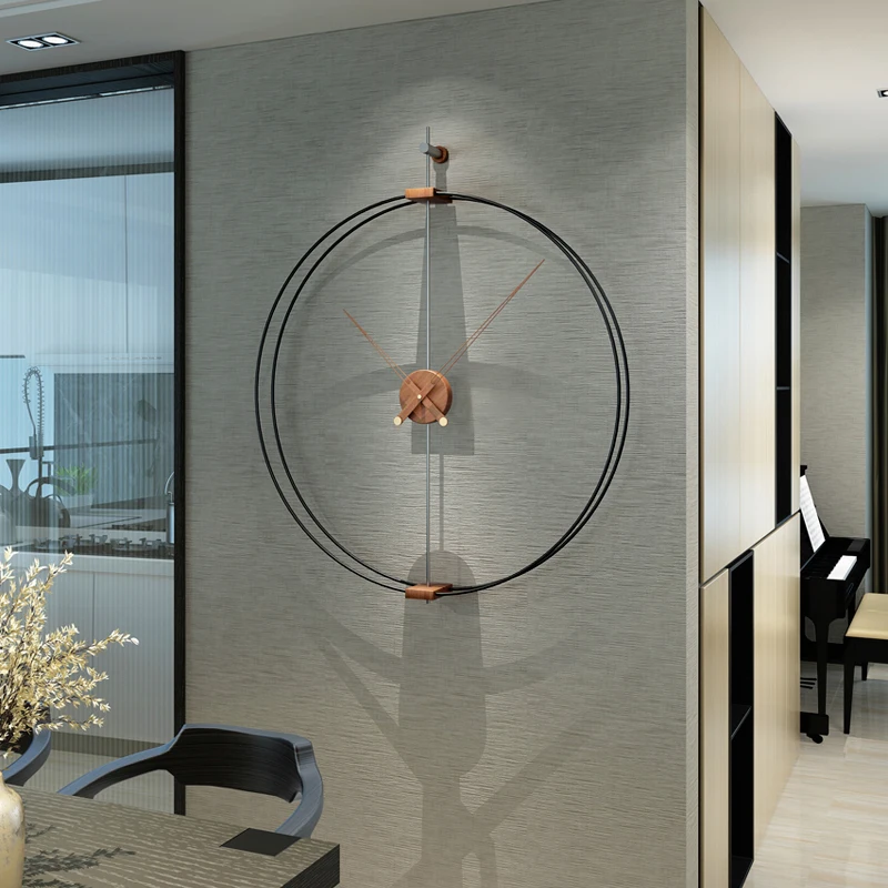 

Big Size Hanging Wall Clock Free Shipping Design Industrial Wooden Living Room Wall Clock Modern Decoration Reloj Home Decor