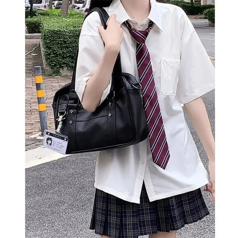 Белая женская рубашка с коротким рукавом в японском стиле Jk профессиональная