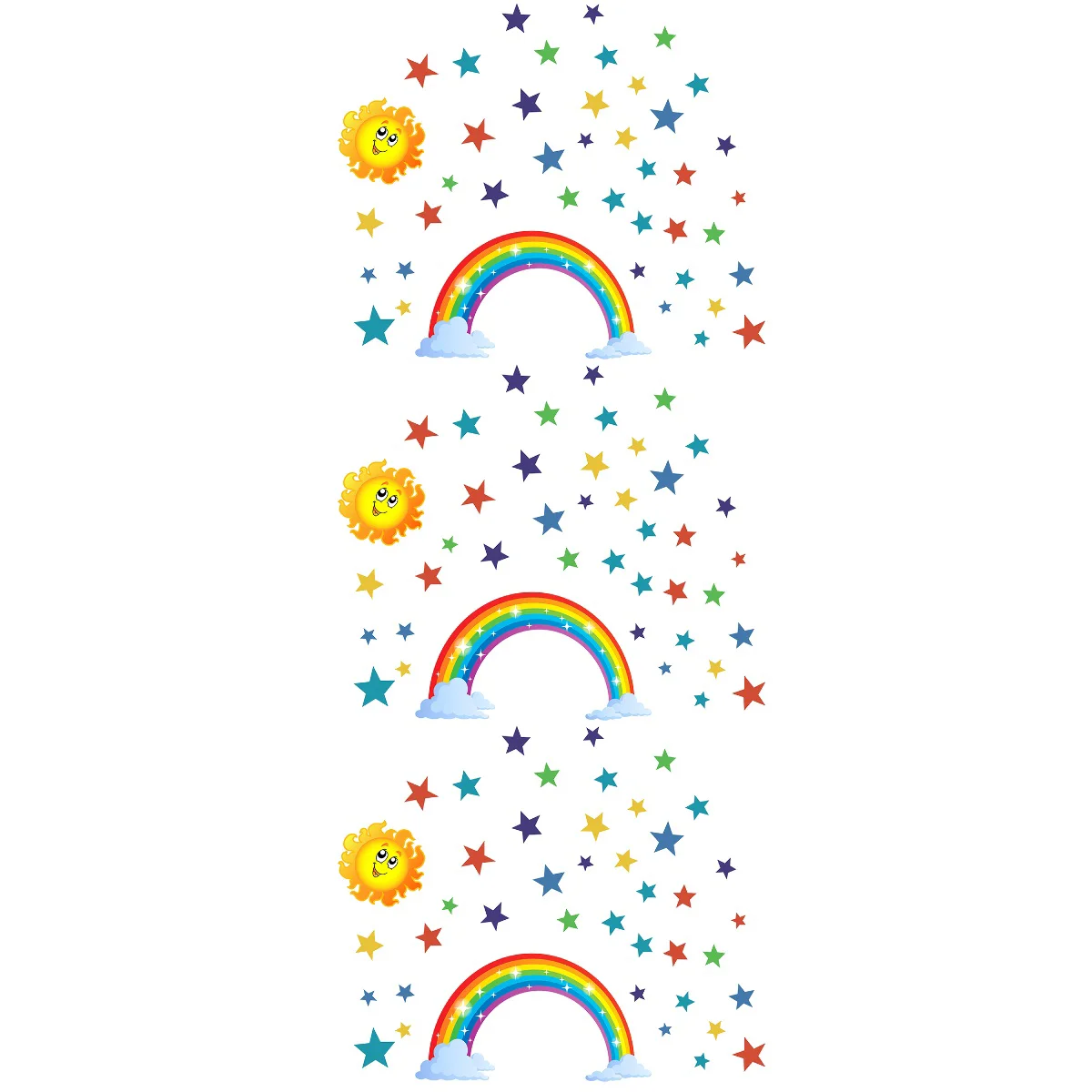 

Wall Sun Window Decal Star Rainbow Cartoon Decor Nursery Decals Paper Kindergarten Door Wallpaper Decoration Diy Sticker Cling